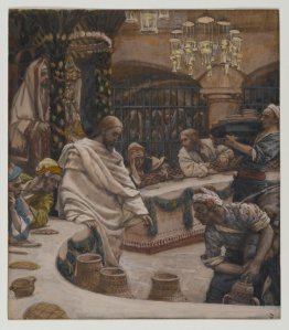 Since Messiah is the Bridegroom for Israel, His Bride, it is fitting that Yeshua's first recorded miracle occurred at a wedding.  (James Tissot, The Wedding at Cana.)