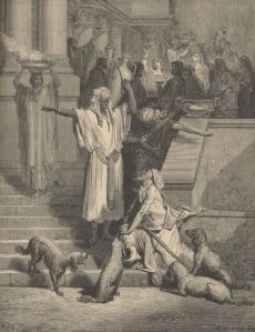 In the parable of Lazarus and the Rich Man, Yeshua  admonished His listeners to pay attention to Moses and the Prophets.  That admonishment is applicable today, particularly since Moses gave the first prophecies about the restoration of all Israel.  (Gustave Doré, Lazarus and the Rich Man.)