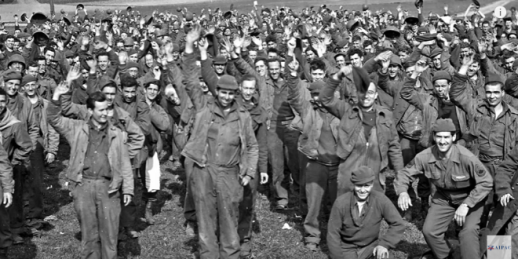 World War II American POWs upon being liberated. (AIPAC video screenshot)